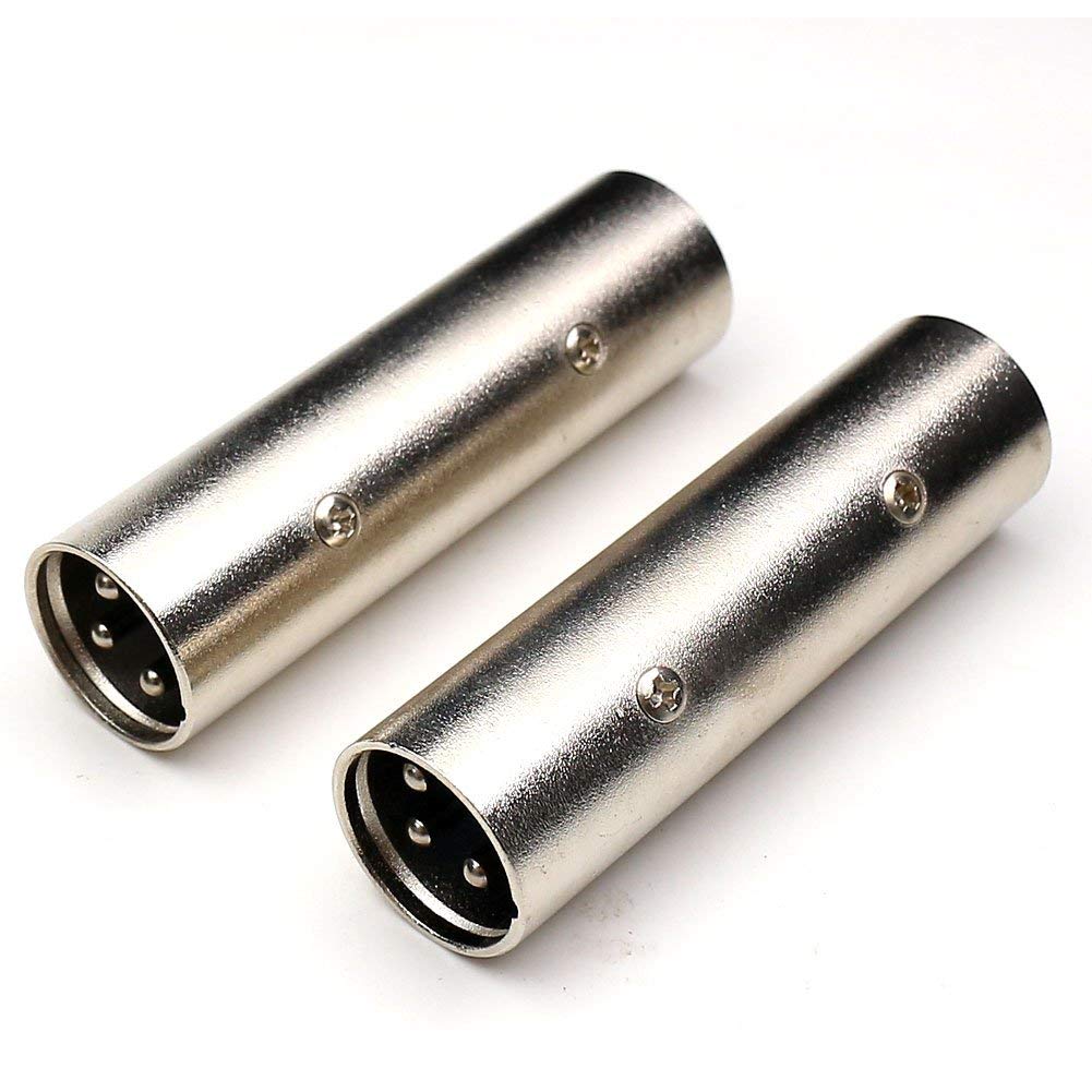 Baolongking XLR Male to Male Connector Adapter 3 Pin Coupler Gender Changer, 2 Pack