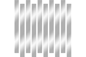 POROHOM 10 Pcs 304 Stainless Steel Strips(12"x 1"x 0.02" Thickness),Brushed Stainless Steel Gap Filler Trim Strip,Stainless Steel Sheet Metal Shim Stock for Kitchen Gap Filler DIY Craft Making