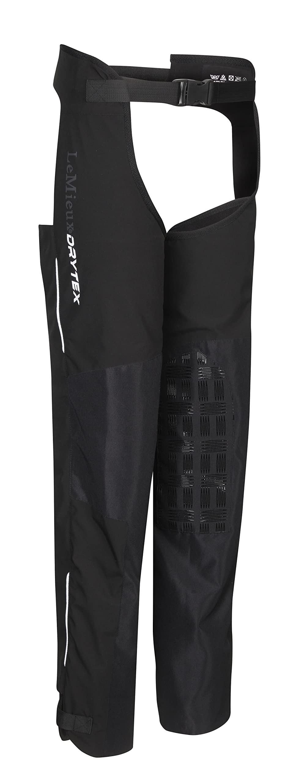 LeMieux DryTex Stormwear Waterproof Chaps - Black - Fleece Lining & Elasticated Waist - L