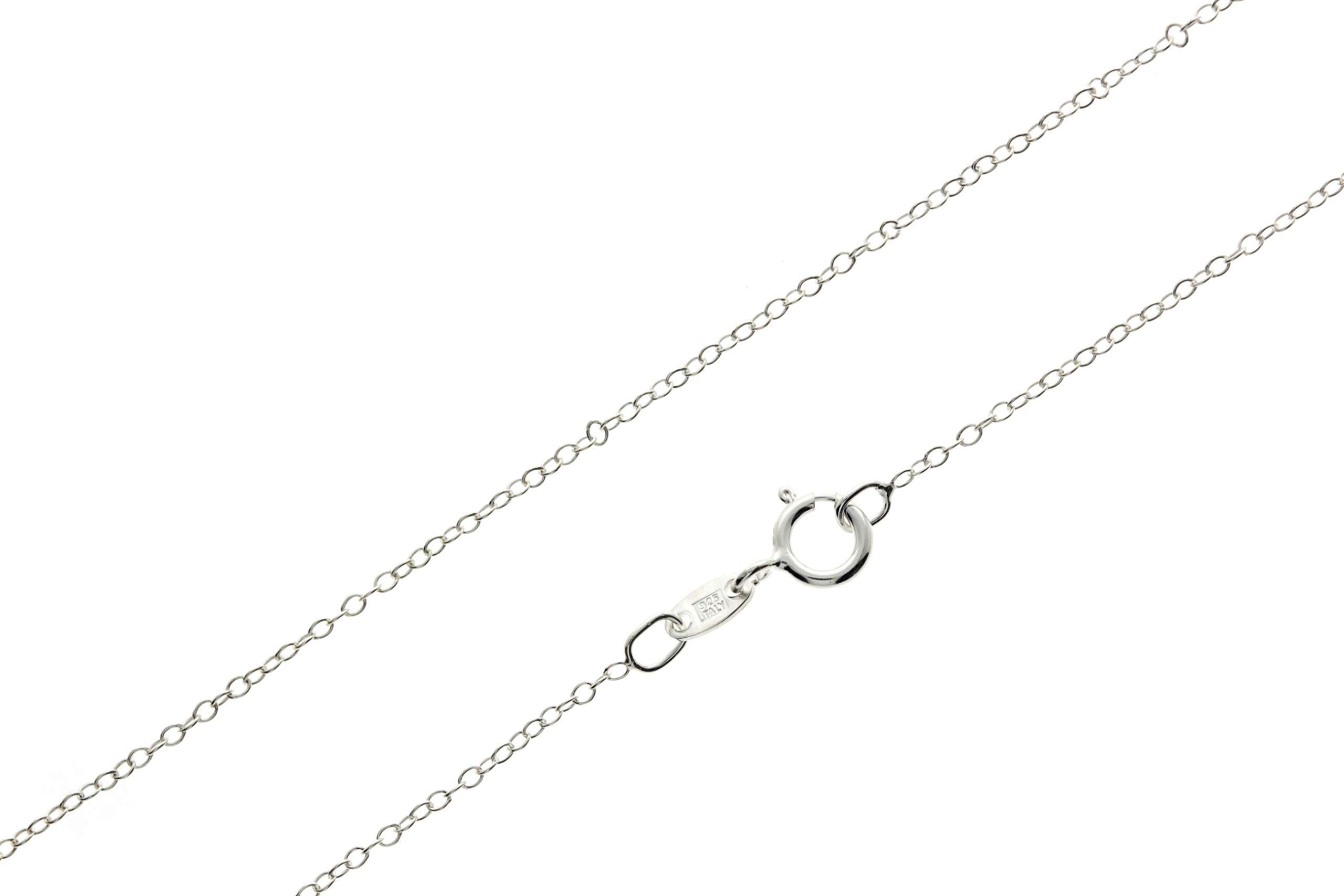 SilverAmber Jewellery UK - 925 Sterling Silver 16" Inch Delicate Italian Cable Trace - 1.15 mm Thin Chain Necklace - GCH00816