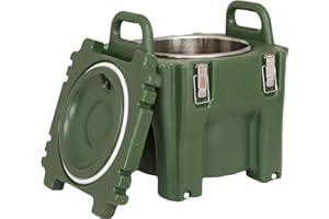 FORCOOK Insulated Soup Carrier Catering Supplies 5 Gallon Commercial Food Warmer Hot Box for Food Storage Hot Box Food Warmer for Parties with 18/8 Stainless Steel Liner Leak-Proof Army Green