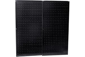 Wall Control 30-P-3232B Black Metal Pegboard Pack - (2) 32" Tall x 16" Wide Black Pegboards