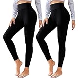 2 Pack Leggings for Women Butt Lift-High Waisted