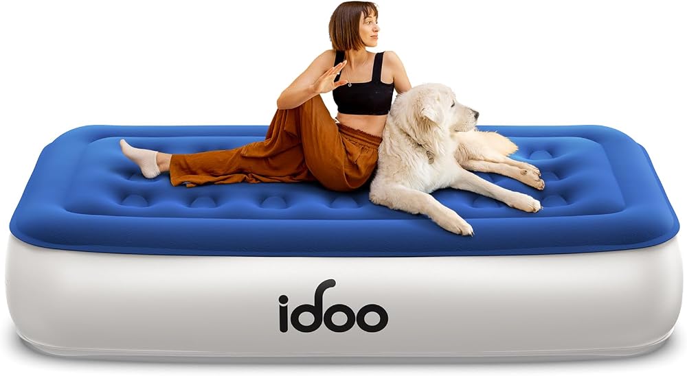 iDOO Single Air Bed with Built-in Pump 190x99x33cm 249kg