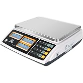 BROMECH Price Computing Scale NTEP Certified for Legal Trade | Commercial Grade with Dual LCD Display, 60lb Stainless Steel Platform for Meat Shop, Deli, Produce Farmers Market COC#21-001