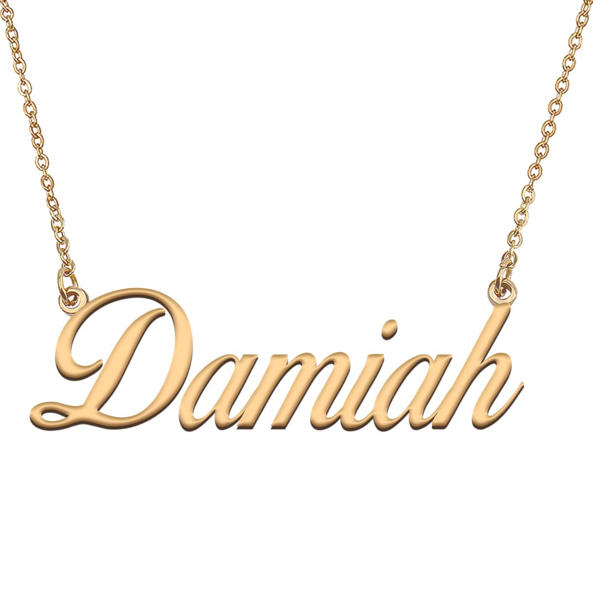 HUAN XUN Customized Custom Simple Any Name Necklace