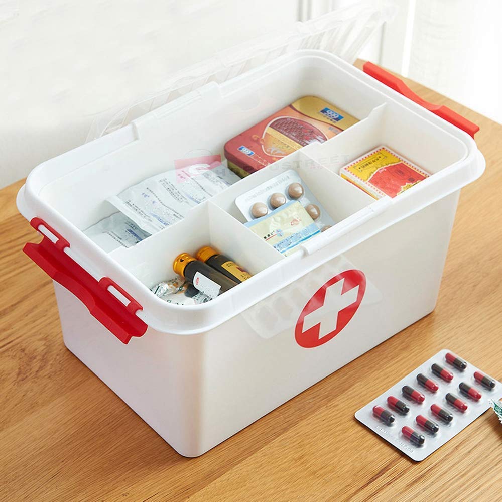 JIGSHTIAL Multilayer First Aid Box, Medical box, Lockable Medicine Box