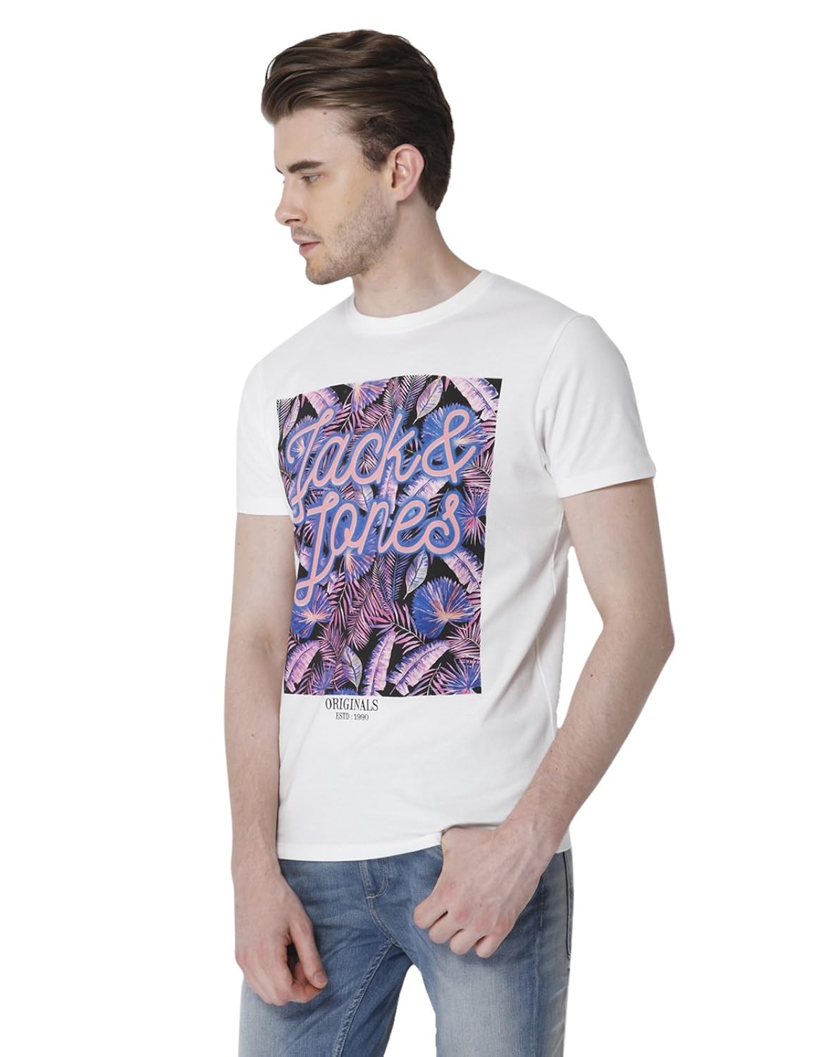 jack & jones men's printed slim fit t-shirt
