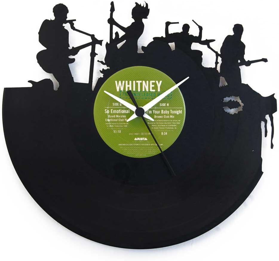 Vinyl Clock musician gift Rockband Wall clock Gift idea rockband Rock&roll Vintage clock Blc color Original Vinyluse Made In Italy