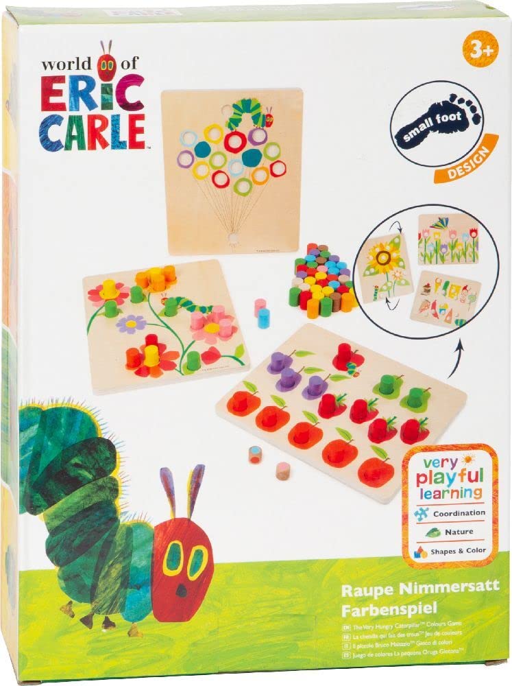 Small Foot Colour Play Very Hungry Caterpillar Wooden Educational Toy for Sorting and Learning Colours, from 4 Years, 11431