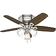 Hunter 42 inch Indoor Ceiling Fan with LED Lights - Ceiling Fan with Pull Chain, For Bedroom, Living Room, or Kitchen, Low Pr