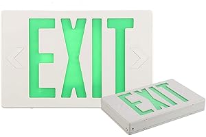SPECTSUN LIGHTING SPECTSUN 2PACK Led Exit Sign light with Battery Backup, Hardwired Green LED Exit Sigh Lighting, Exit Led Light/Electric Exit Sign Light Up/Illuminated Exit Sign Light Bulbs/Lighted Exit Light