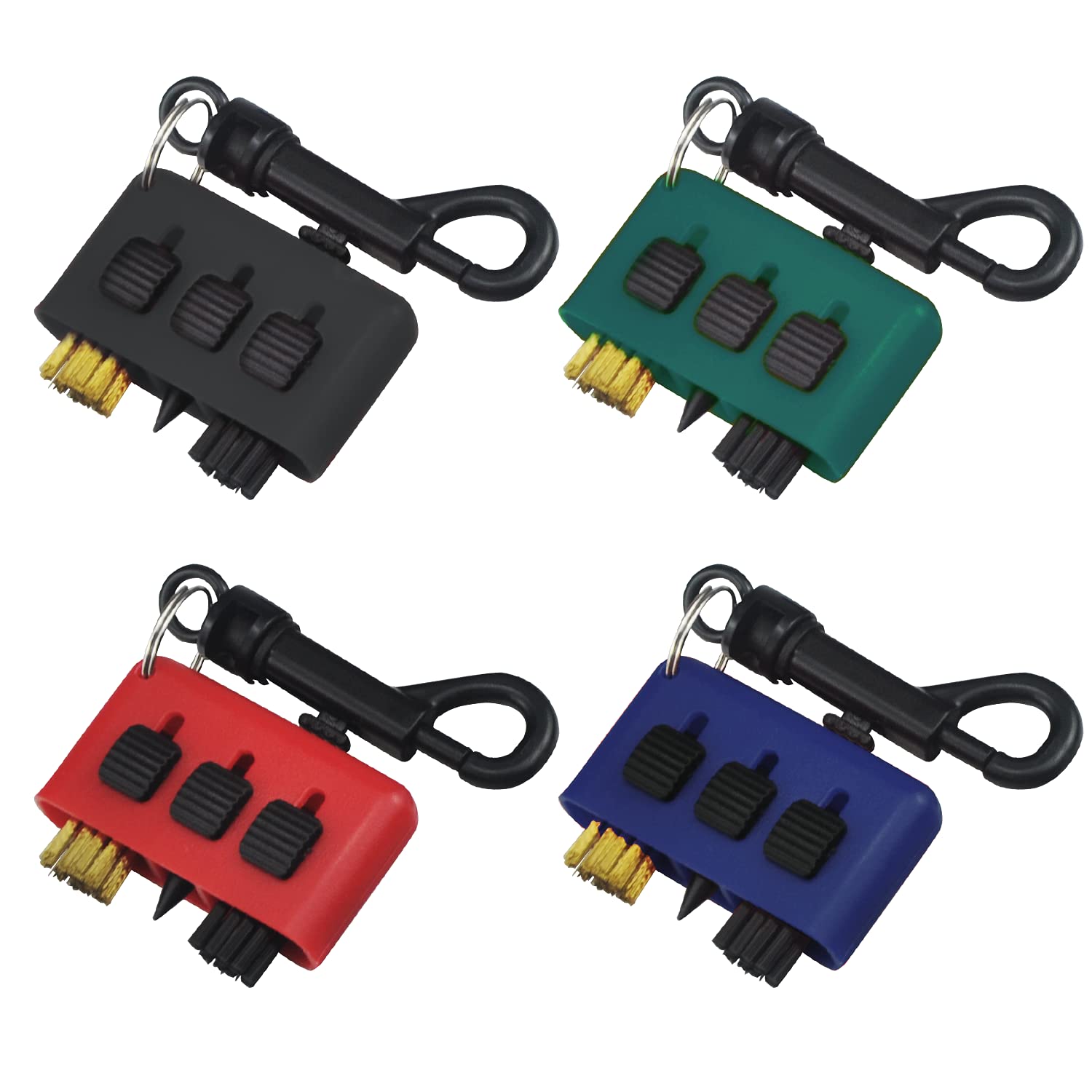 4Pcs 3-in-1 Golf Club Cleaner Brush Set,Golf Club Cleaner Brush with Retractable Groove & Spike Cleaner,Pocket Size Portable Retractable Golf Ball Cleaner for Deep Cleaning Golf Clubs and Balls