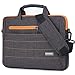 BRINCH 15-15.6 Inch Multi-Functional Suit Fabric Portable Laptop Sleeve Case Shoulder Messenger Bag Briefcase for Laptop, Tablet, Notebook - Black-Orange