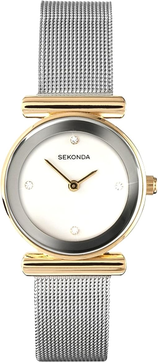 Sekonda Ladies Watch with White Dial & Milanese Strap Watch 4887, Silver Bracelet/White Dial