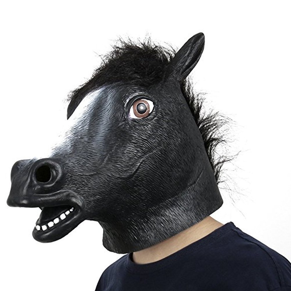 XIAO MO GU Halloween Costume Party Latex Animal Horse Head Mask