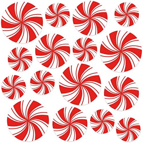 16 Peppermint Candy Decals | Circus and Carnival Decorations for Floors, Walls, Windows | Small, Medium, Large Sizes