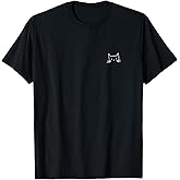 Small Cat Face Cat Lover Funny Cat Minimalist Subtle Cat T-Shirt