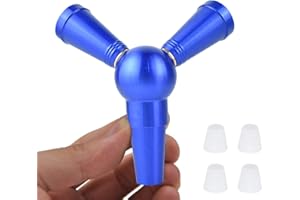 VOVCIG Hookah Hose Adapter Splitter 1 to 2 Hose Connector with 4 Extra Grommets Metal Hookah Accessories(Blue)