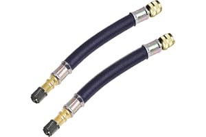 Tire Valve Extension Adapter - 2Pcs 160mm Flexible Rubber Tyre Valve Extension Pipe, Wheel Valve Extender Hose with Valve Cap