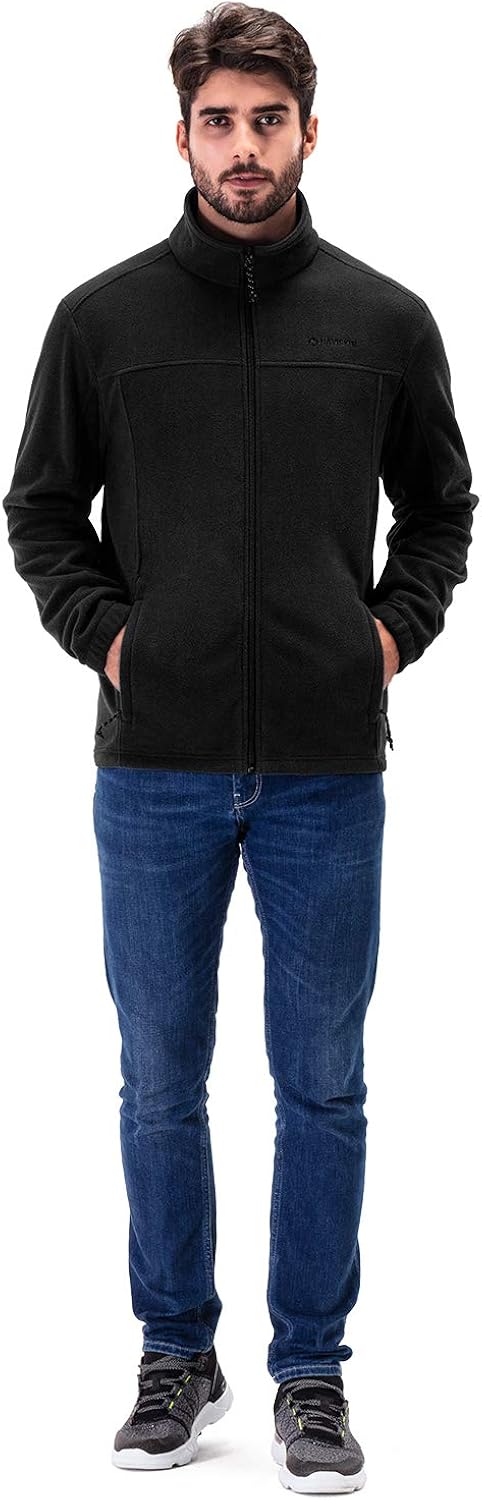Naviskin Men's Full Zip Fleece Jacket Soft Light Outdoor Jacket: Clothing