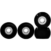 Teak Tuning Eco Rounded Fingerboard Wheels, 85D CNC Polyurethane, Black | Durable Smooth Surface, Machined Profile, Free and Fast Ultra Spin Roll, Set of 4, Indoor and Outdoor Use, All Skill Levels