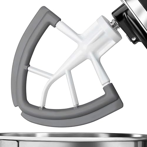 Flex Edge Beater, Kitchen Aid Mixer Accessory, Attachments For Mixer,Fits Tilt-Head Stand Mixer Bowls For 4.5-5 Quart Bowls,Beater With Silicone Edges,White