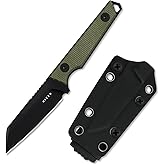 Kizer Phasmids Fixed Blade Knife with Sheath, 2.78" D2 Steel Full Tang Camping Knife with Green Micarta Handle, EDC Knives for Hiking 1079M1