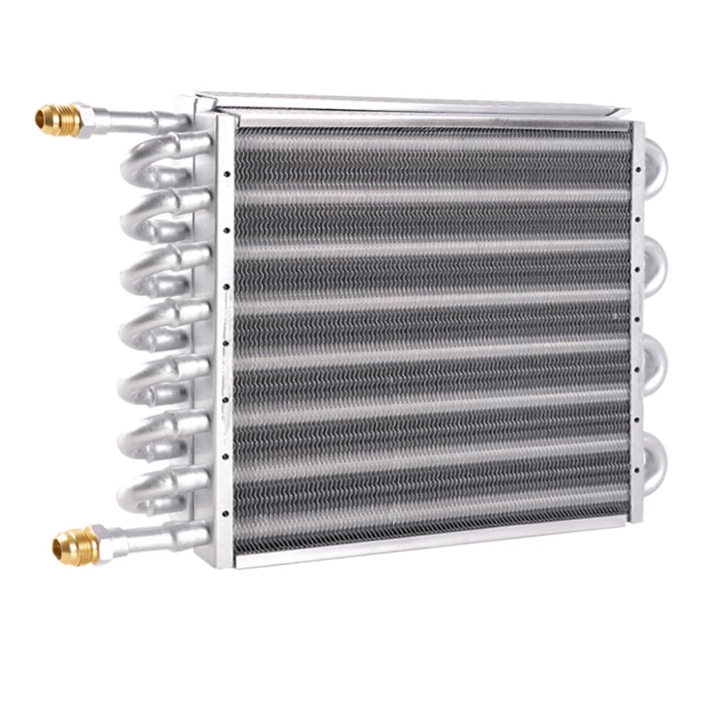 View 1 of BARTOO 1/2" Transmission Cooler, Aluminium alloy 16 Pass Tube and Fin Universal Oil Cooler Kit Air Compressor Aftercooler (Sliver)