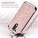 BENTOBEN Phone Case Compatible with Moto Moto G4 Plus Case, 2 in 1 Luxury Glitter Bling Hybrid Hard Cover Laminated with Sparkly Shiny Faux Leather Shockproof Bumper Protective Case, Rose Gold