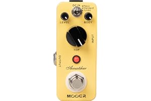 MOOER Acoustikar Acoustic Guitar Pedal Simulator Pedal, 3 Modes Piezo/Standard/Jumbo, Nature and Smooth Acoustic Guitar Sound