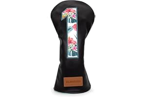 BAIRBRE Golf Club Covers Black Putter Cover Driver Covers Fairway Wood Headcover Hybrid Covers 3 Wood Headcovers Leather Mallte Putter Cover Golf Headcover for All Brand