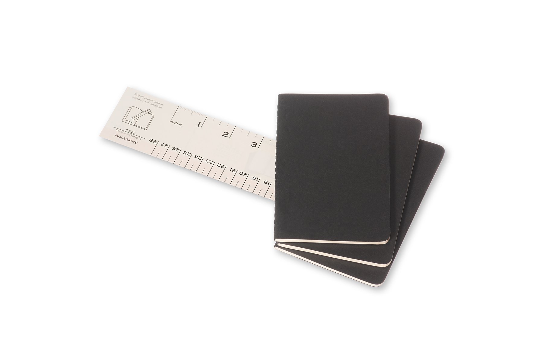 Moleskine Cahier Journal, Soft Cover, Pocket (3.5" x 5.5") Dotted, Black, 64 Pages (Set of 3