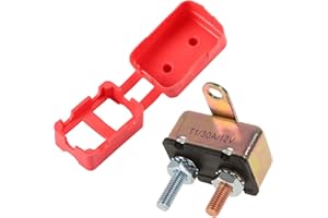 GLOSO Stud Type Circuit Breakers Auto Reset for Car Truck RV Automotive Marine Boat Trolling Motor & Custom Wiring Audio Battery Protection Crosswise Bracket, (T1) - 1 Pack (30A) E512
