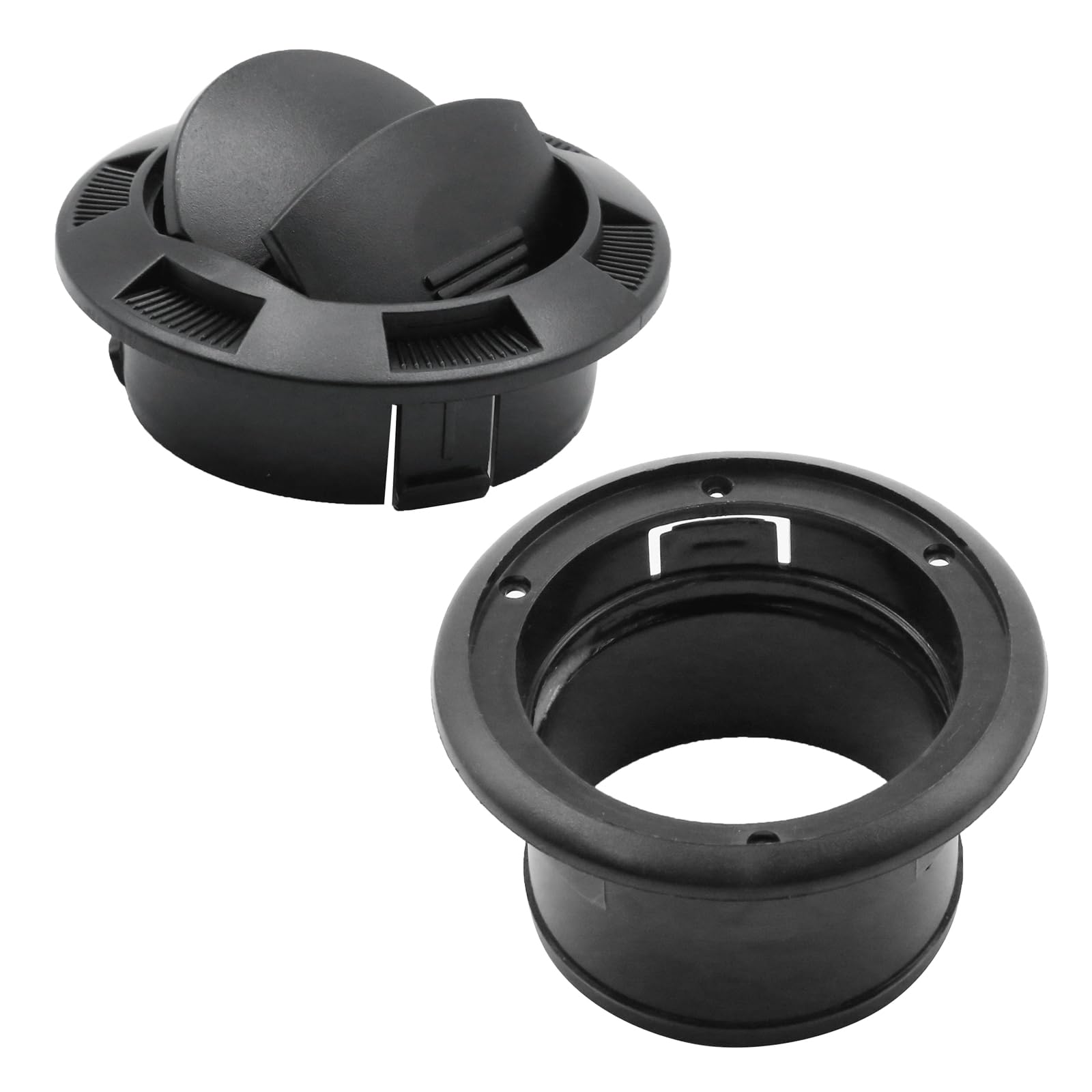 Photo 1 of EATAKWARD 75mm Universal Air Conditioning Warm Air Vent Deflector, Round Dashboard Air Vent for Car RV Without Grilles (Black)
