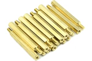 Hxchen M3 x 35mm + 6mm Male Female Thread Brass Hex Standoff Spacer Screws PCB Pillar - (20 Pcs)