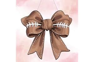 SFDHVCF Coquette Football Bow Wall Decor Preppy Bow Wall Sign Football Gifts Birthday Party Decorations Bowknot Welcome Door Sign for Bedroom College Dorm Apartment Porch Indoor Decor