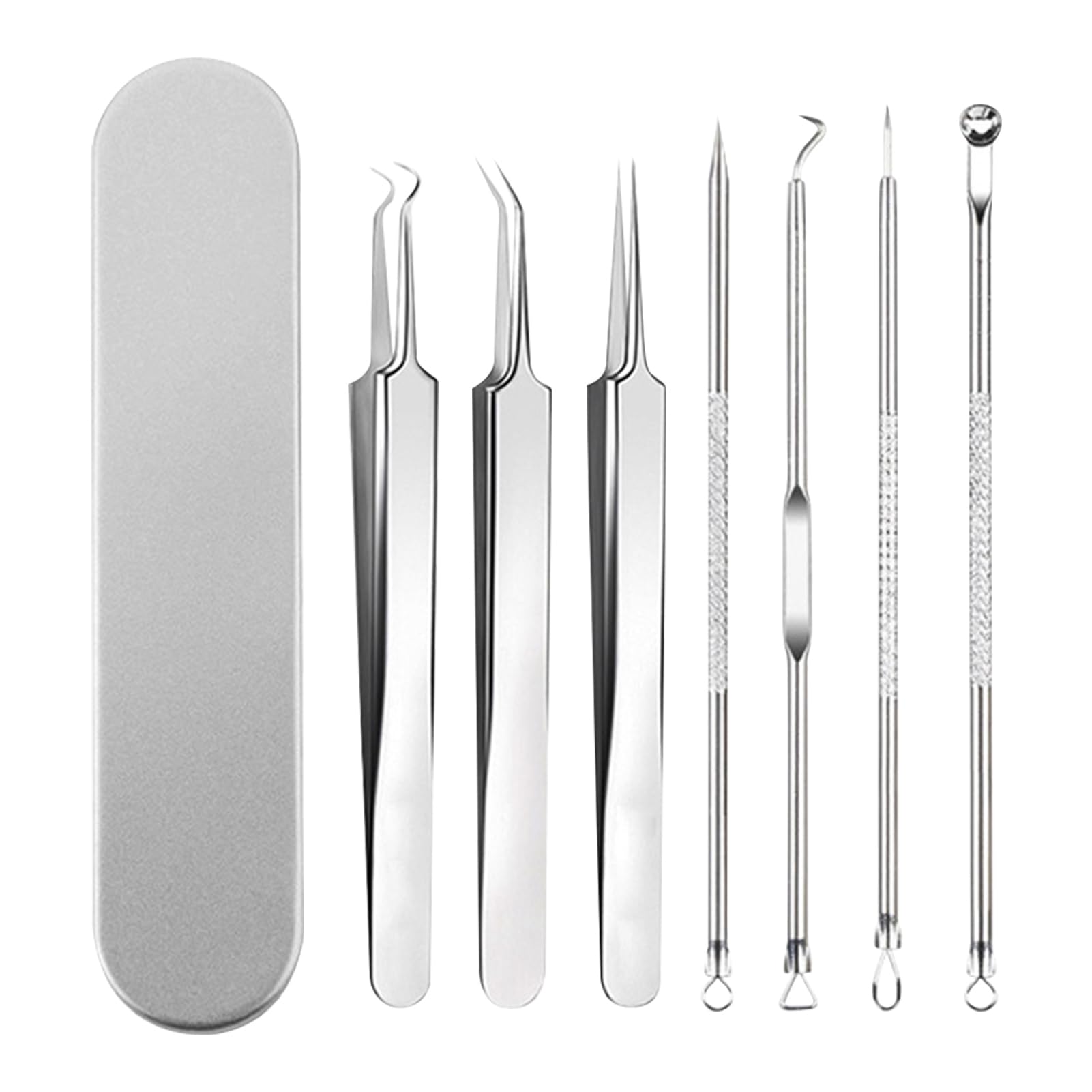 7 Pieces Blackhead Removal Tool, Pimple Popping Kit,Spot Popper, Spot Removal Tools Stainless Steel Acne Kit Whitehead Acne Remover Set for Nasal Face with Stainless Steel Case