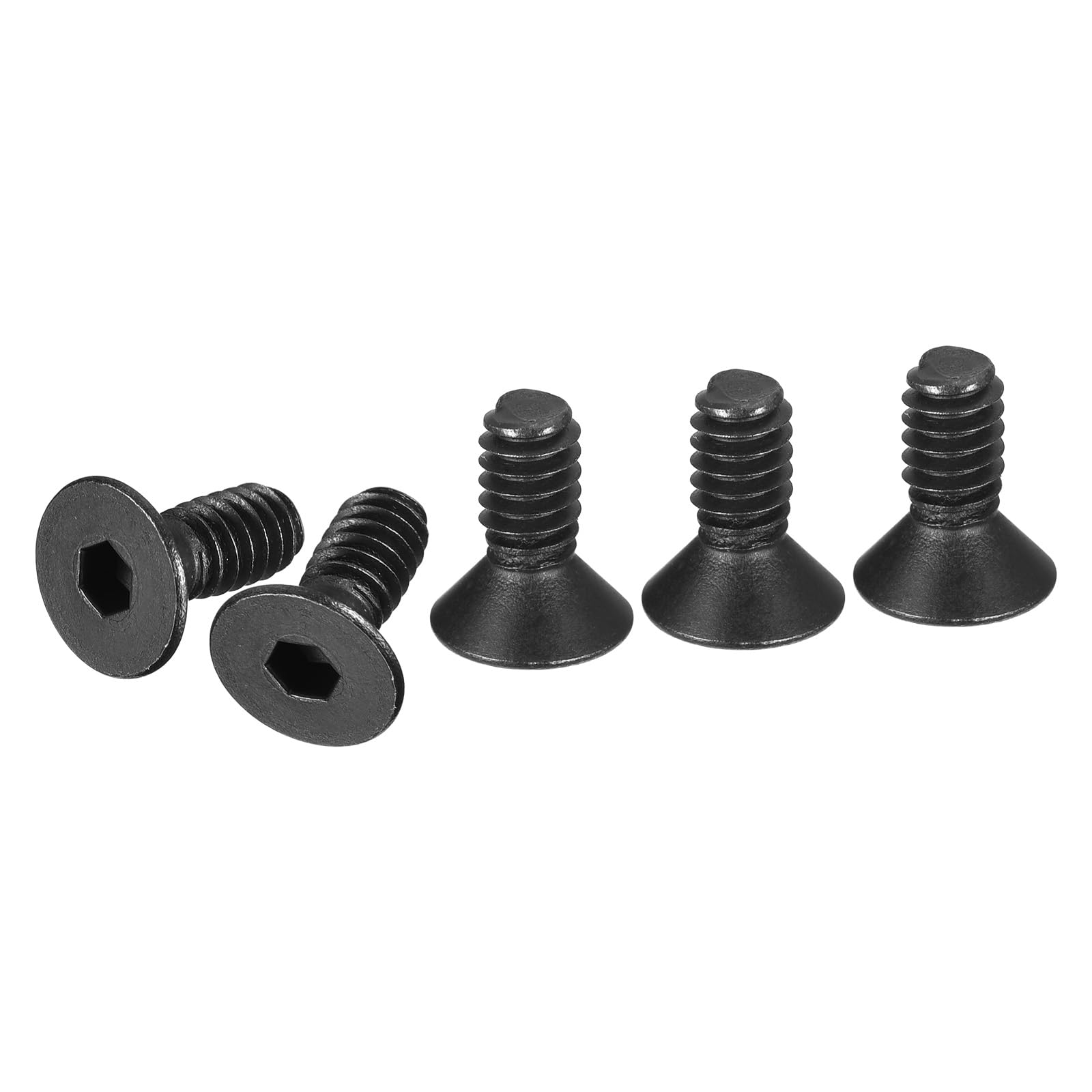 DTGN 1/4-20x5/8" Flat Head Socket Cap Screws, 30 Pack Hex Socket Flat Head Screws Carbon Steel Black Oxide, Full Thread, Countersunk Bolts