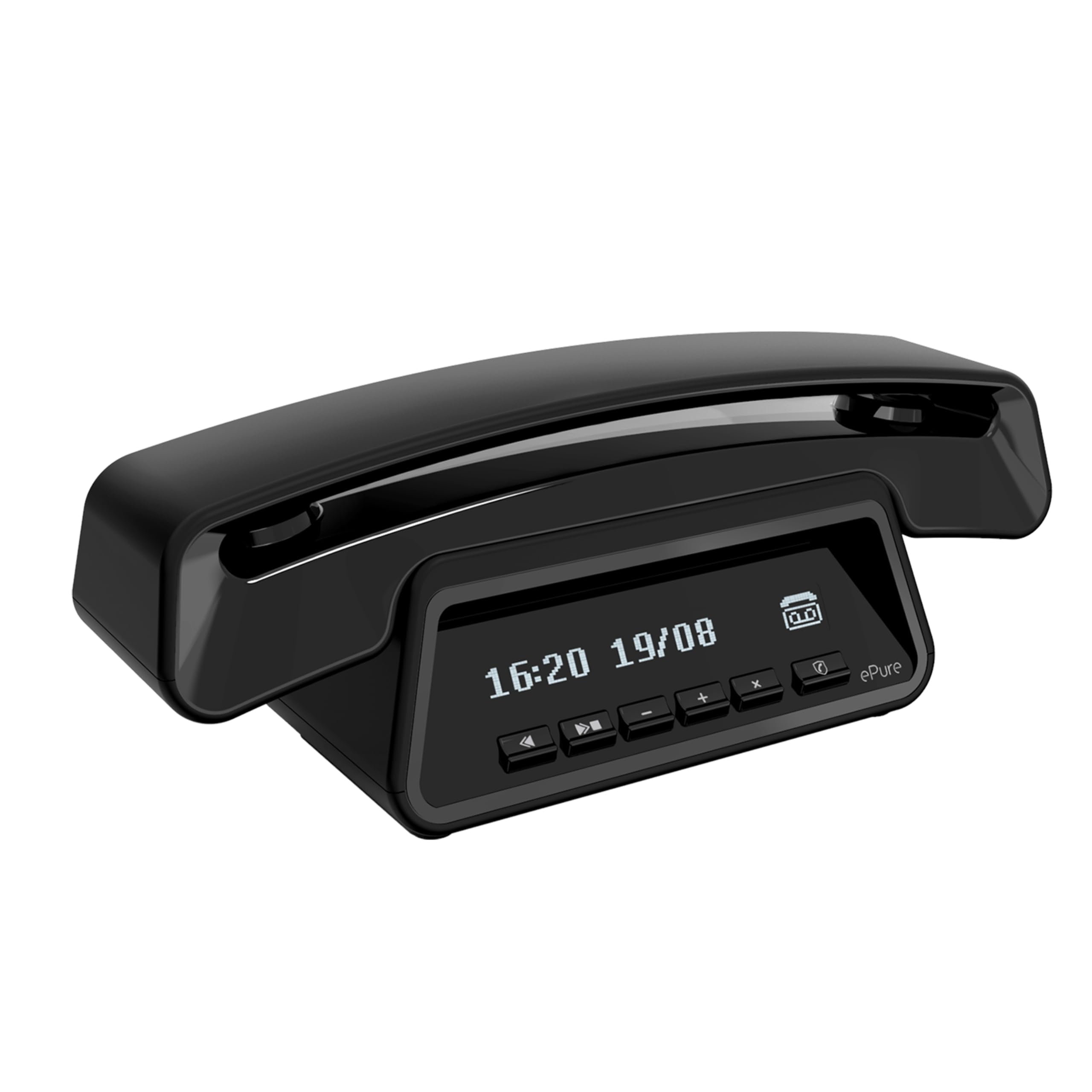 ALCATEL ePure Premium - Cordless Phone DECT With Answering Machine - Classic Design - Smart Display Base - Large Graphic Display - Handsfree - Call Barring - Black