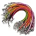 50pcs Bracelet Making Cord, Lystaii Multi Color Leather Plaited Bracelet Cords Ropes Charms with Lobster Claw Clasp for Bracelets Jewelry Making DIY Handicrafts 9.25inch Braided Ropes for Wrist
