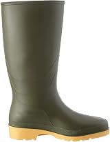 Dunlop Dull Unisex Full Knee Waterproof Rain Boots PVC Wellies Green Crepe EU41 view 2