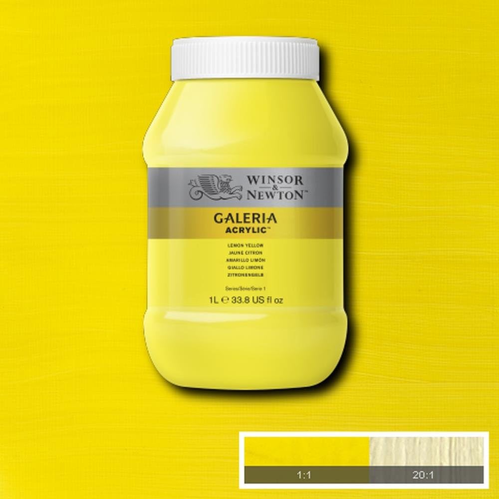 Winsor & Newton 2154346 Galeria Acrylic Paint, High Pigmentation, Non-fading, Butter Consistency, 1000 ml Tube - Lemon Yellow - Image 3