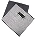 homyfort Cube Storage Bins,Foldable Cloth Boxes Baskets Organizer for Closet,Home,Office, Bedroom with Plastic Handles Set of 6 Grey Large 12x12x12