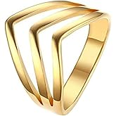 Jude Jewelers 316L Stainless Steel Statement Pointed Chevron Ring