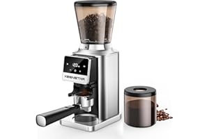 Keenstar Conical Burr Coffee Grinder, Coffee Bean Grinder with 34 Grind Settings for Home Use, Precision Timer, Touchscreen, Anti-static, Stainless Steel