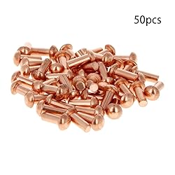 Aicosineg 50pcs 0.39" Length Copper Solid Rivets M4