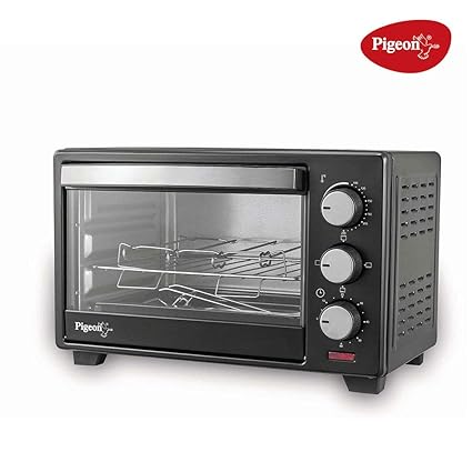 Pigeon by Stovekraft Electric Oven Toaster and Griller, 16-Litre with barbeque rack, crumb tray, pan handle and skewer rods