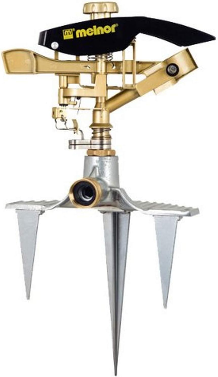 Melnor Impact Sprinker; Pulsating Action; Metal Head with 3-Pronged Step-Spike; Waters up to 106' Diamter