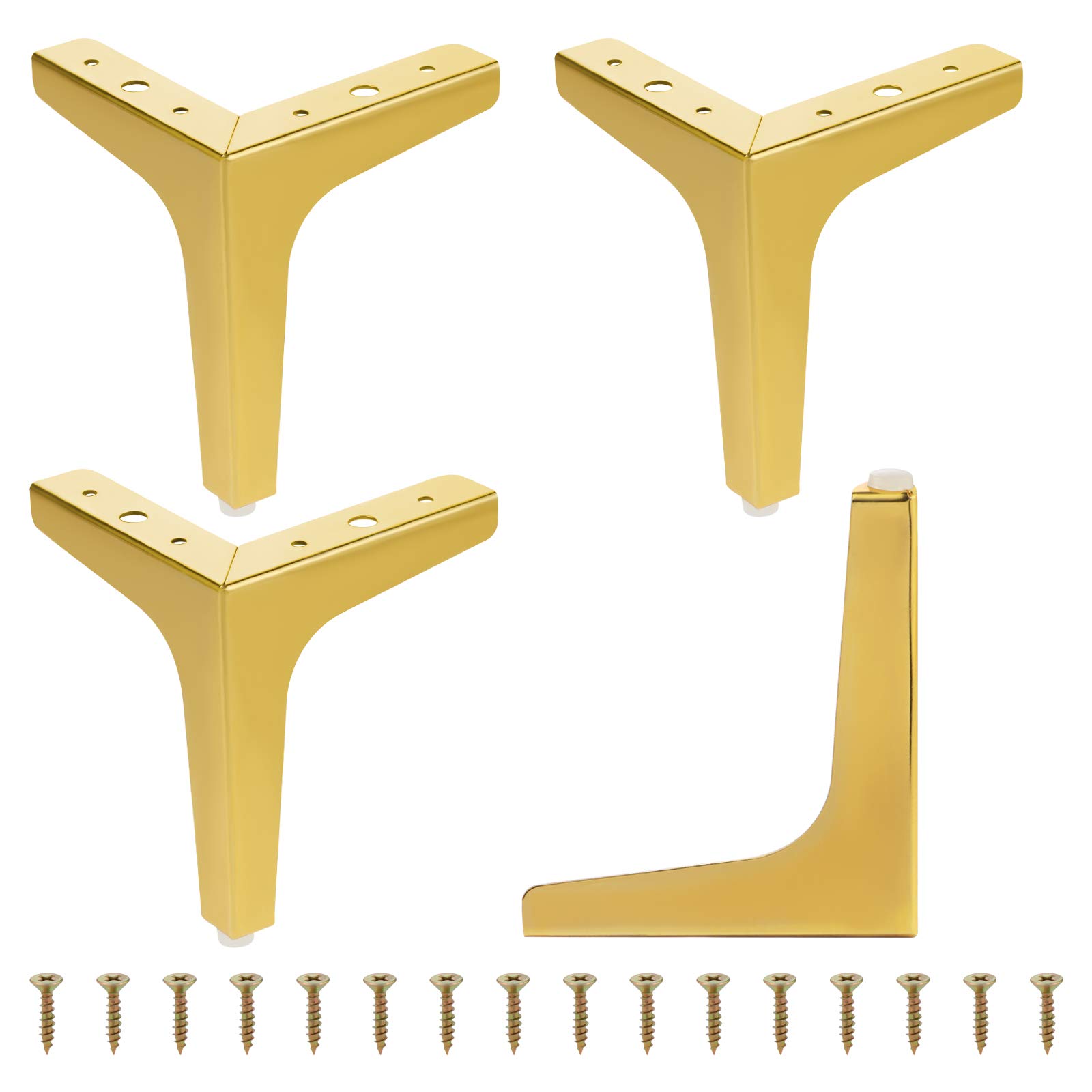 SHEENO 4 PCS Metal Furniture Legs, 7 inch 17cm Sofa Legs,Modern Metal Triangle Furniture Feet DIY Replacement for Cabinet Cupboard Sofa Couch Chair